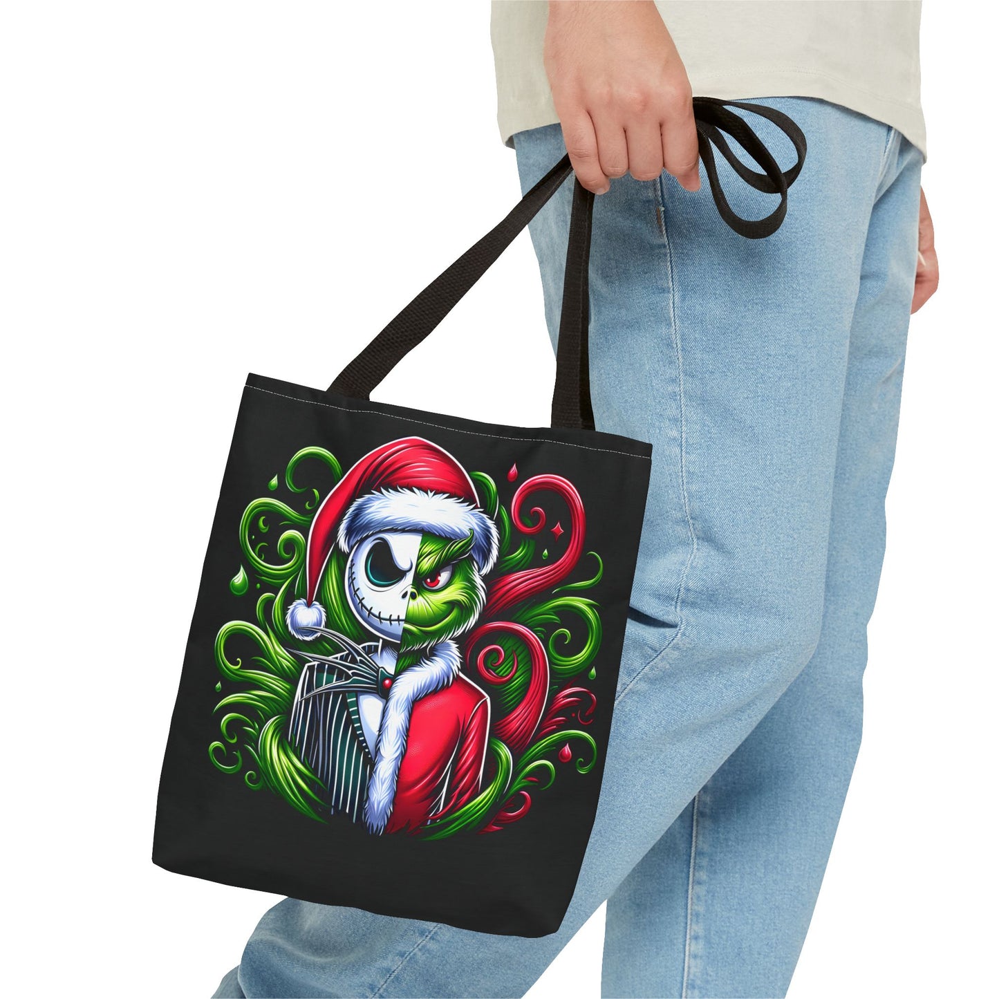 Jack Skellington and Grinch Christmas Movie Mashup Tote Bag