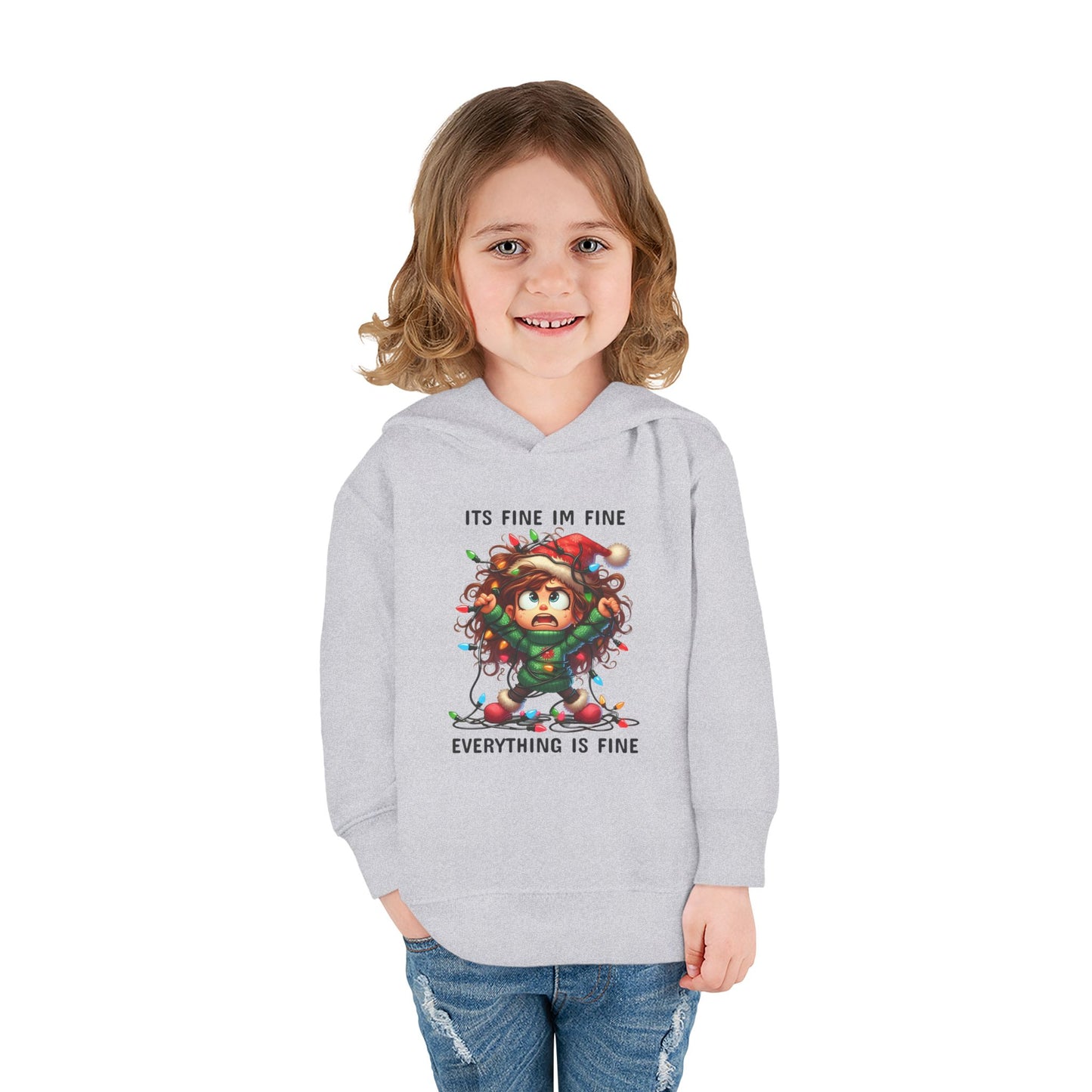 Kids Fleece Hoodie - 'Its Fine Im Fine' Toddler Pullover Sweatshirt