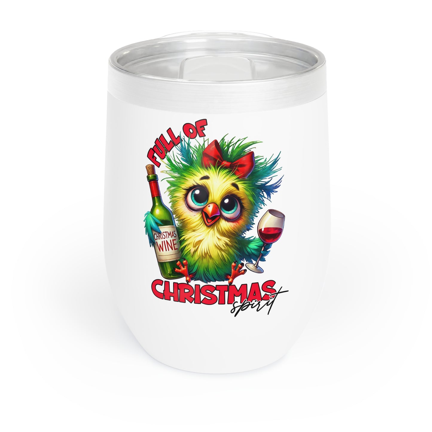 Christmas Wine Tumbler "Full of Christmas Spirit"