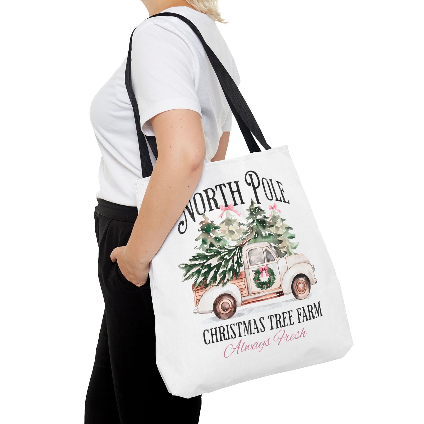 North Pole Christmas Tree Tote Bag