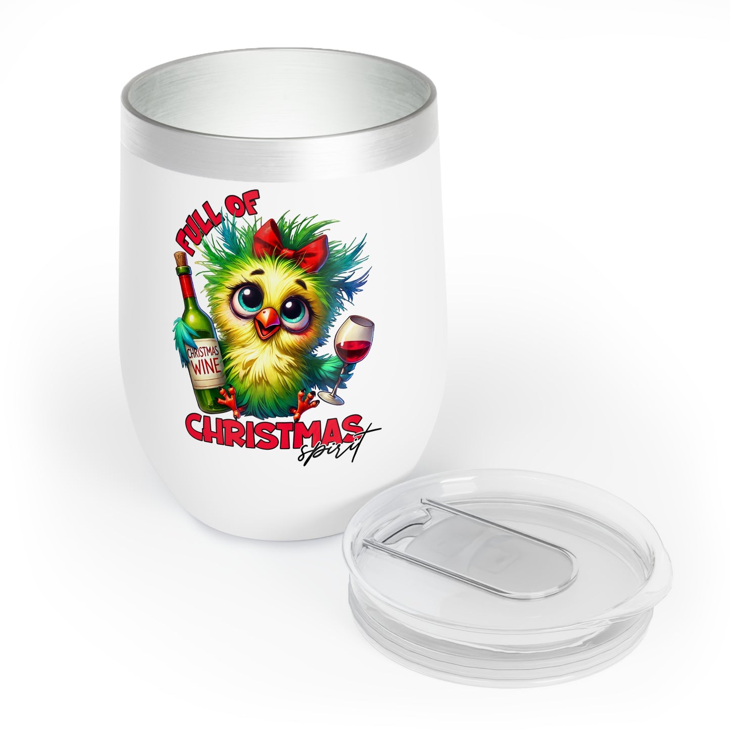 Christmas Wine Tumbler "Full of Christmas Spirit"