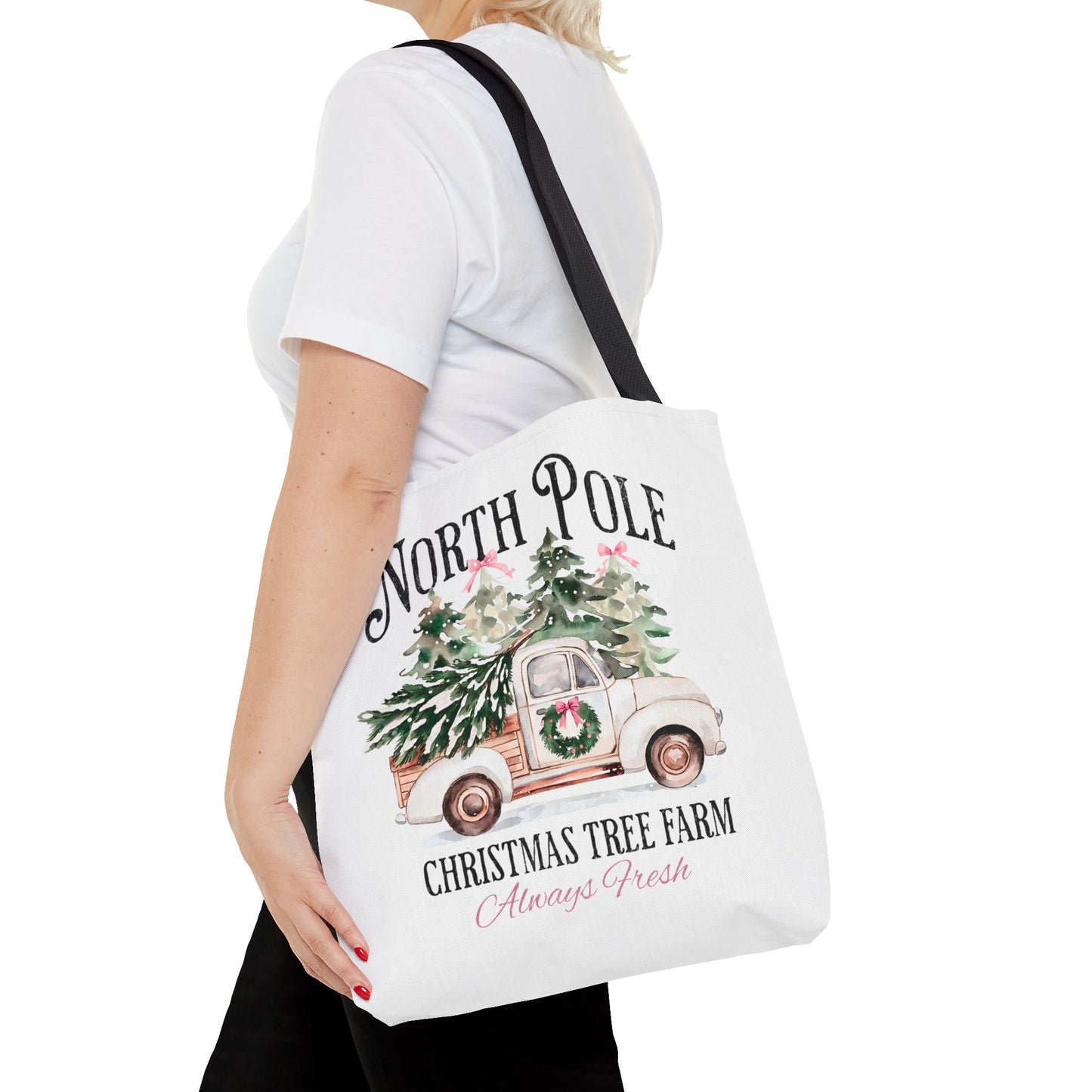 North Pole Christmas Tree Tote Bag