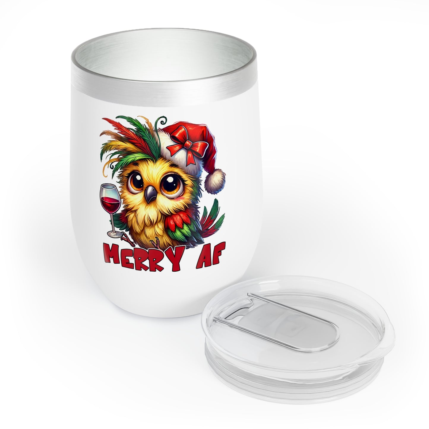 Christmas Wine Tumbler " Merry AF "