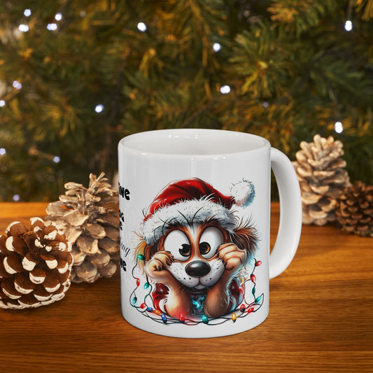 It's Fine the Dog is Fine Everything is Fine" Christmas Ceramic Mug, (11oz, 15oz)