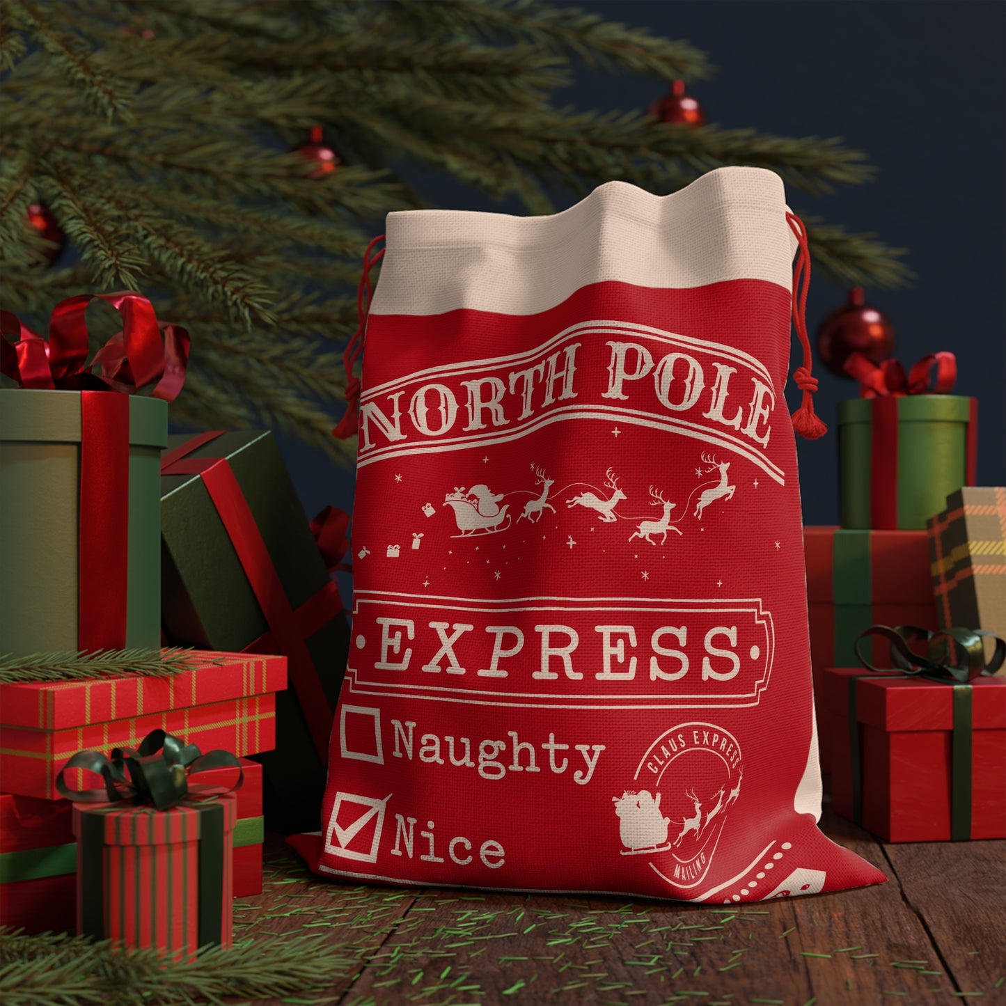 North Pole Christmas Gift Bag