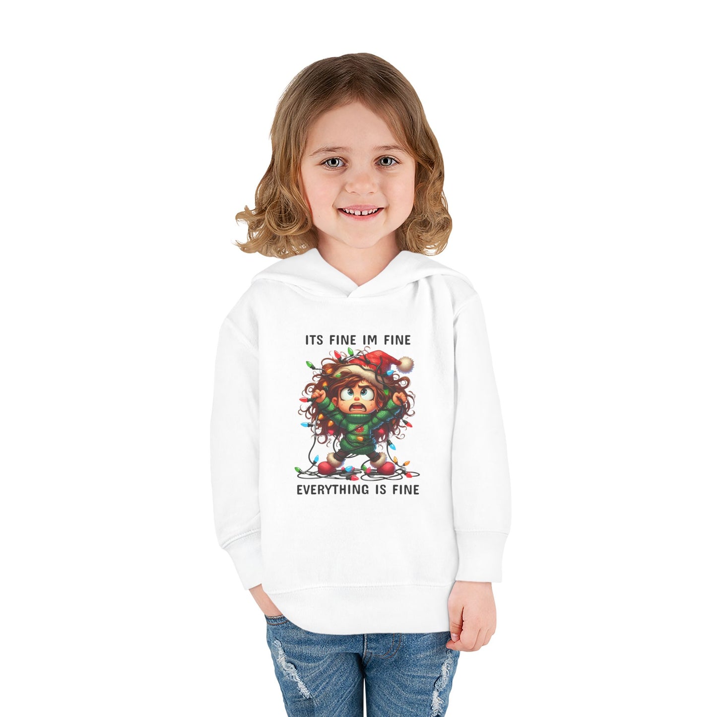 Kids Fleece Hoodie - 'Its Fine Im Fine' Toddler Pullover Sweatshirt