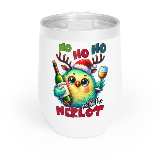 Christmas Wine Tumbler " HO HO HO Pour The Merlot