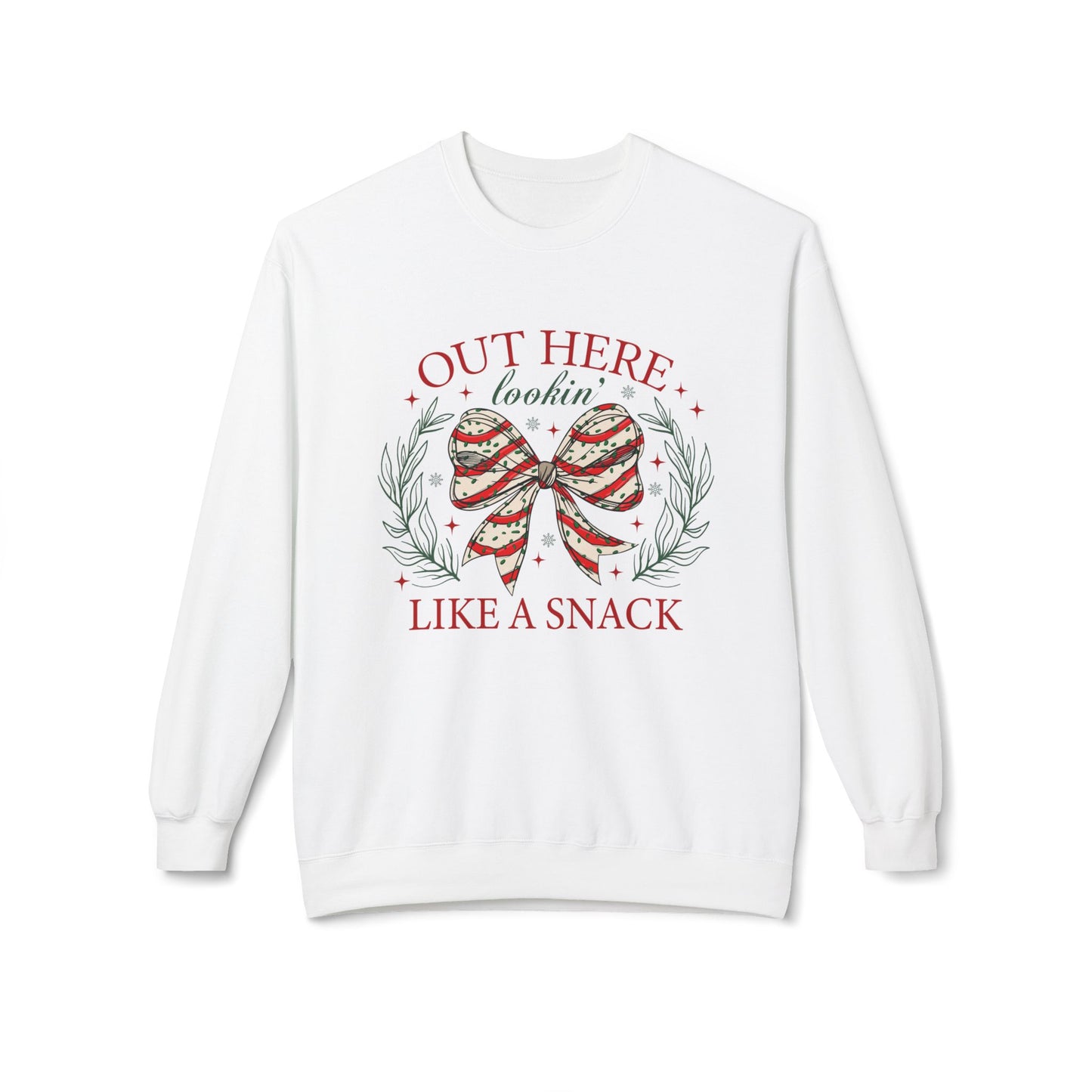 Christmas Candy Cane Bow Sweatshirt " Out Here Looking Like a Snack