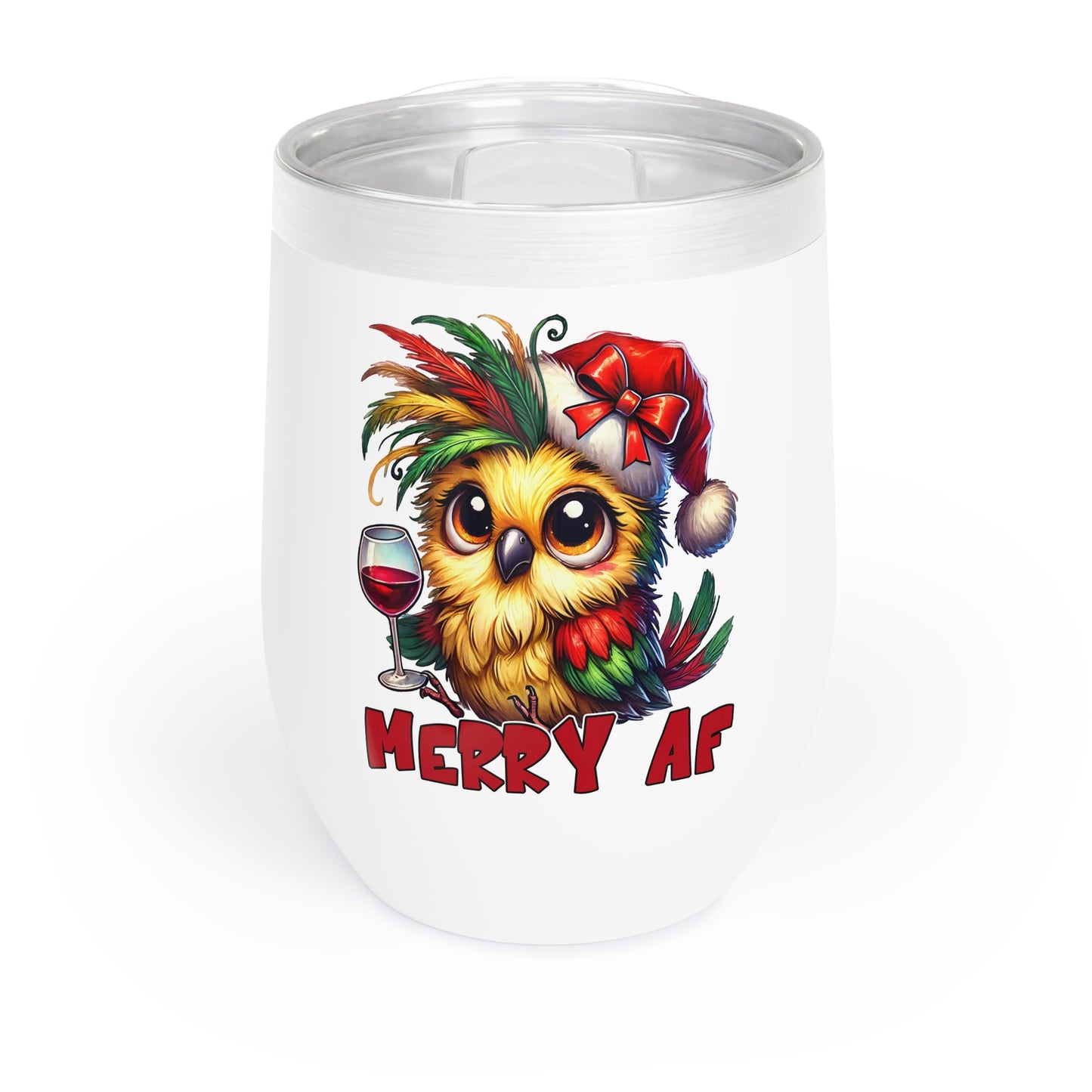 Christmas Wine Tumbler " Merry AF "