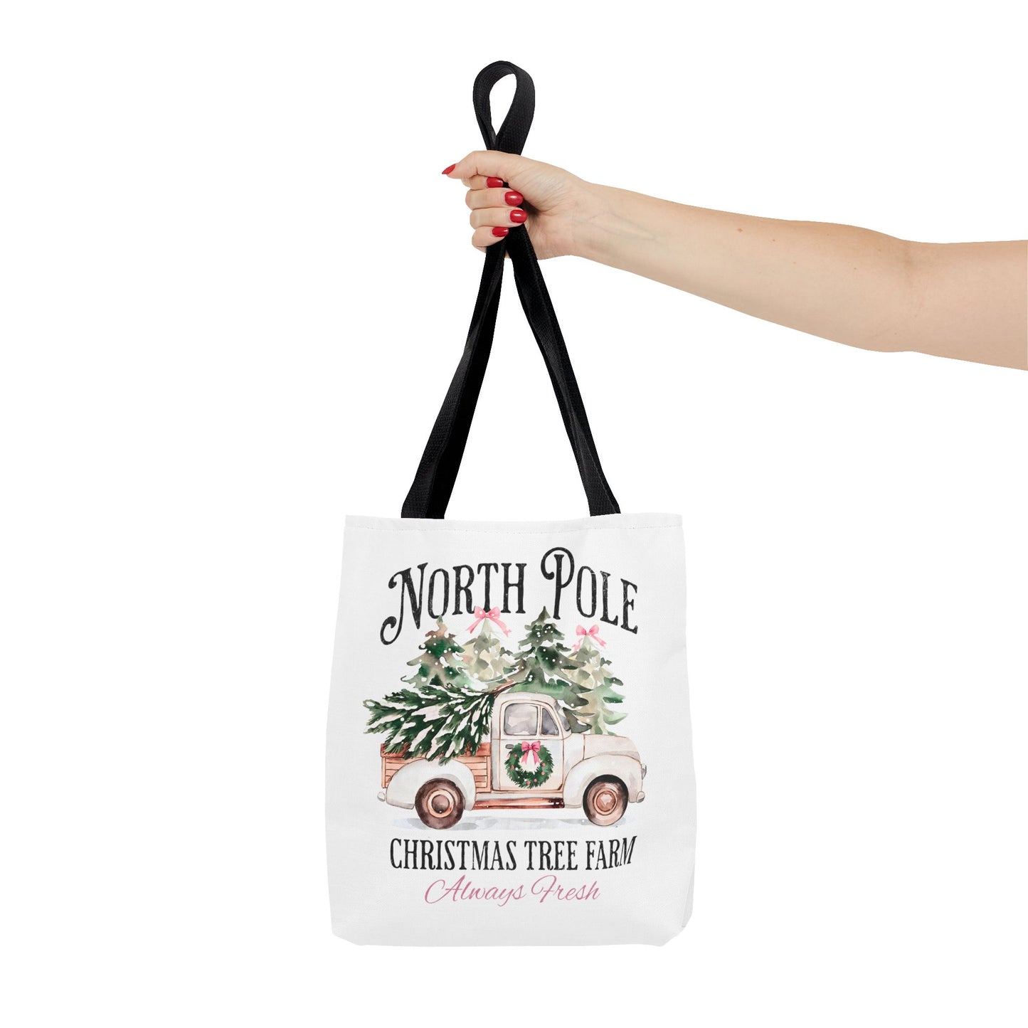 North Pole Christmas Tree Tote Bag