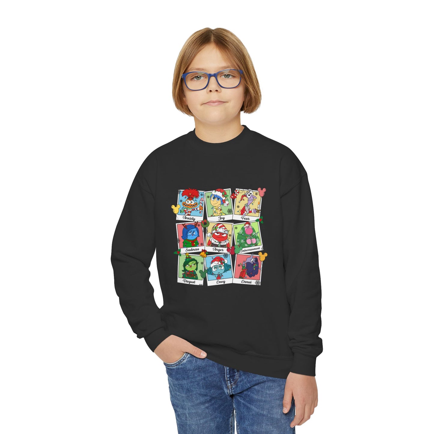 Emotions Christmas Youth Crewneck Sweatshirt