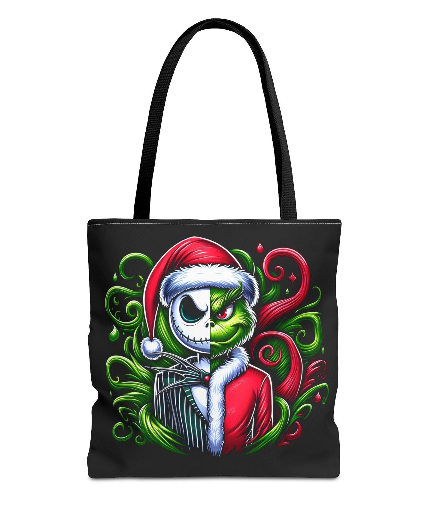 Jack Skellington and Grinch Christmas Movie Mashup Tote Bag