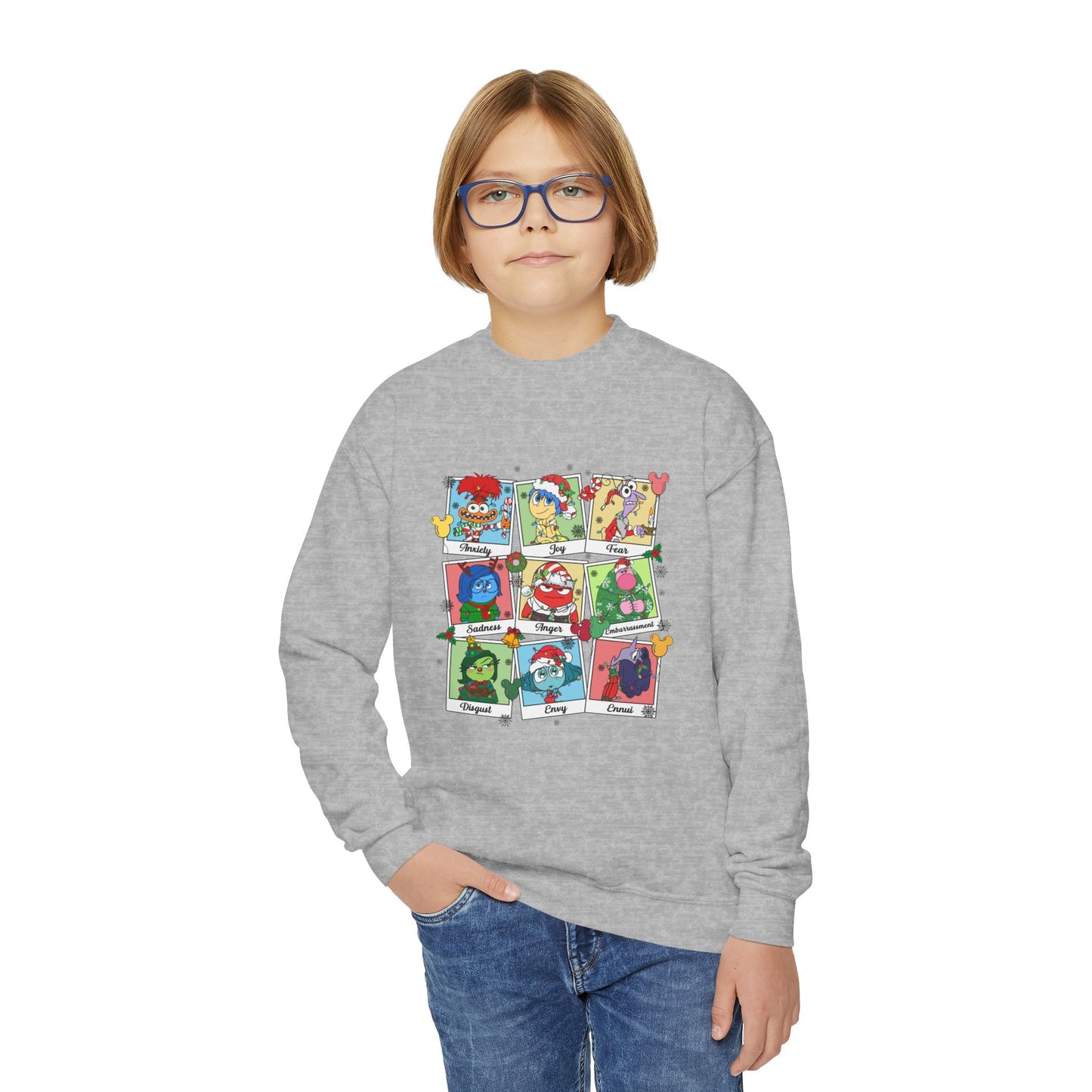 Emotions Christmas Youth Crewneck Sweatshirt