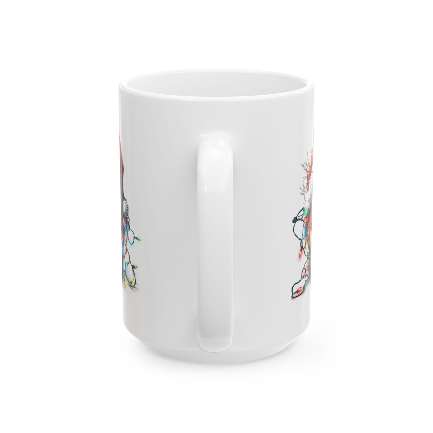 It's Fine the Cat is Fine Everything is Fine" Christmas Ceramic Mug, (11oz, 15oz)