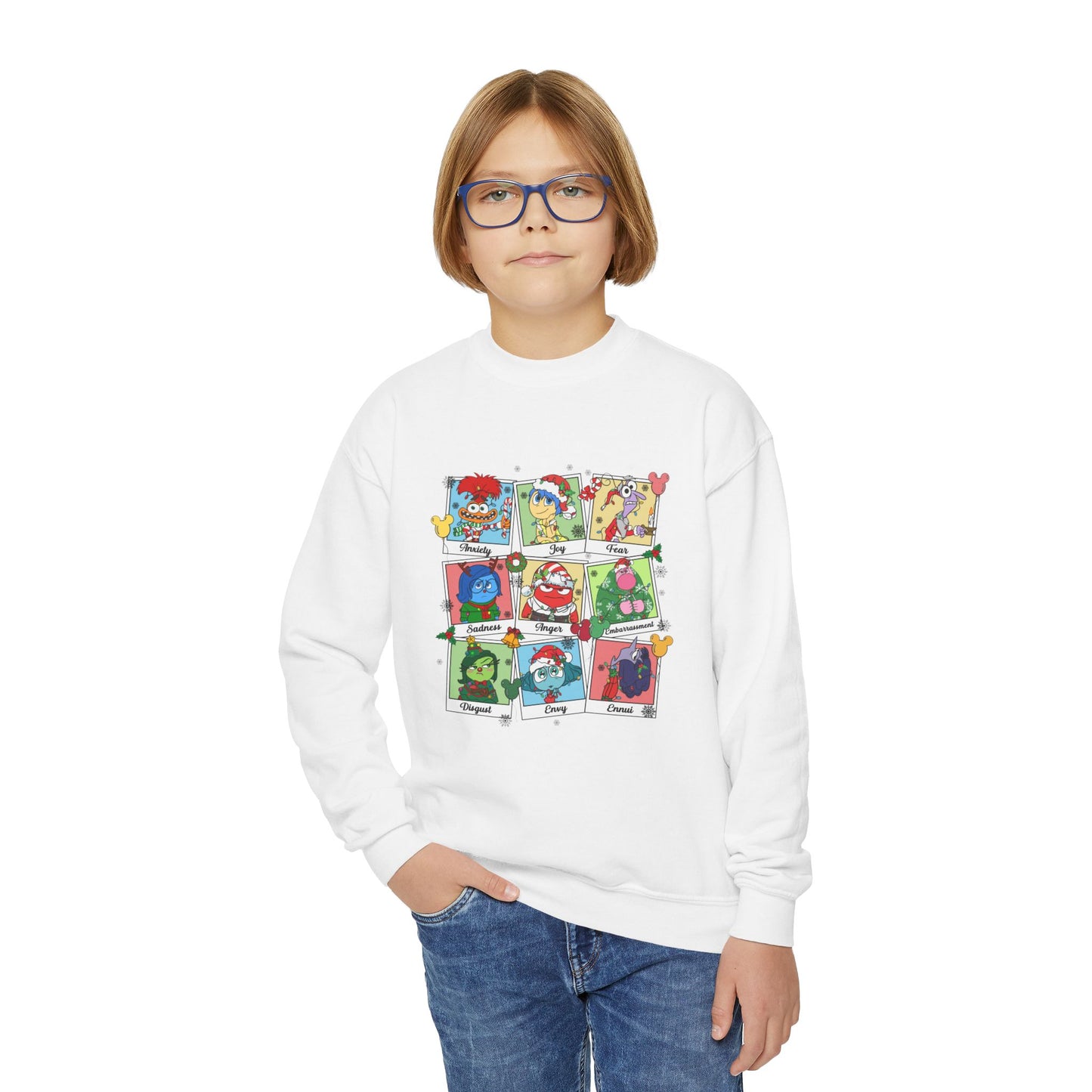 Emotions Christmas Youth Crewneck Sweatshirt