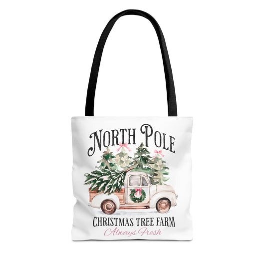 North Pole Christmas Tree Tote Bag