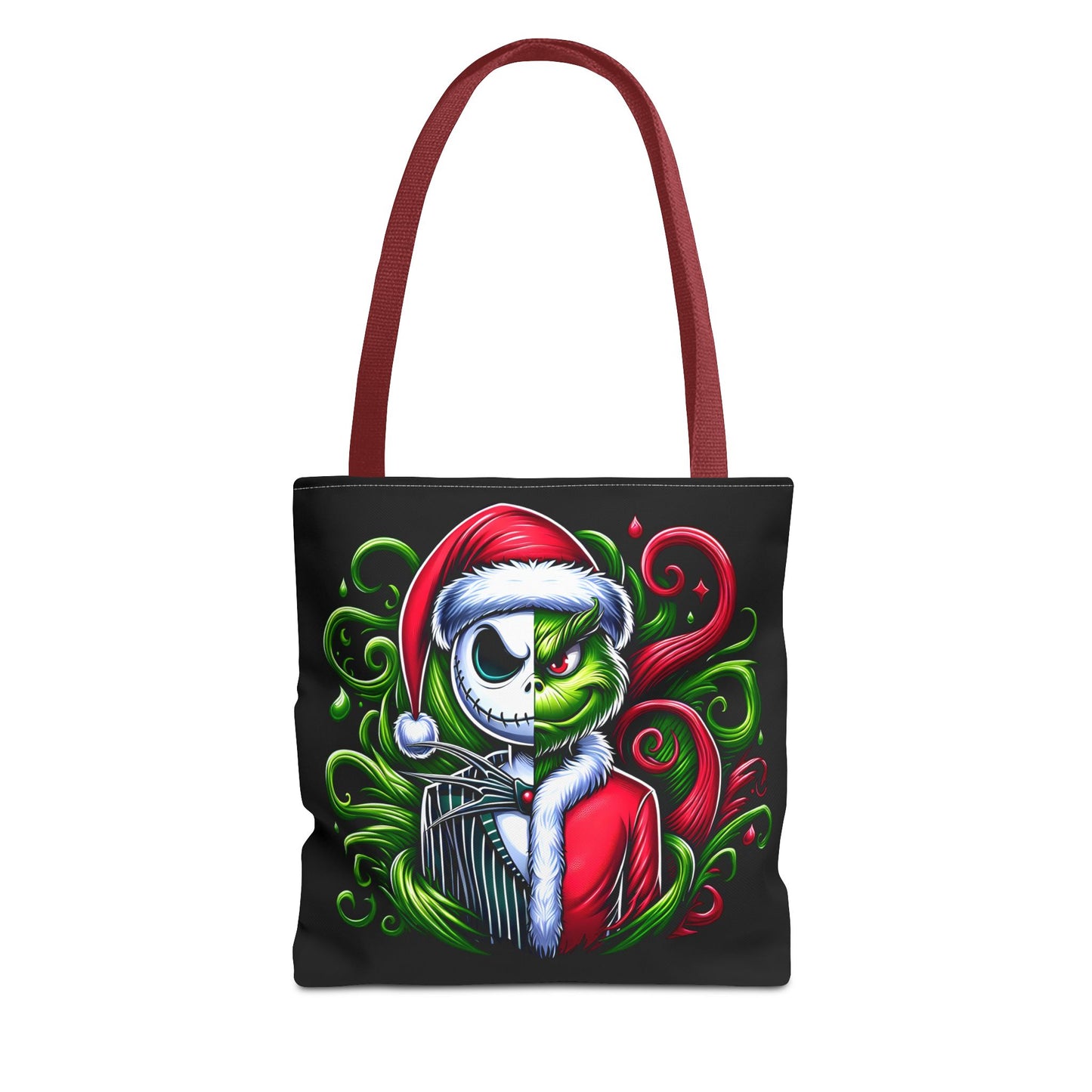 Jack Skellington and Grinch Christmas Movie Mashup Tote Bag