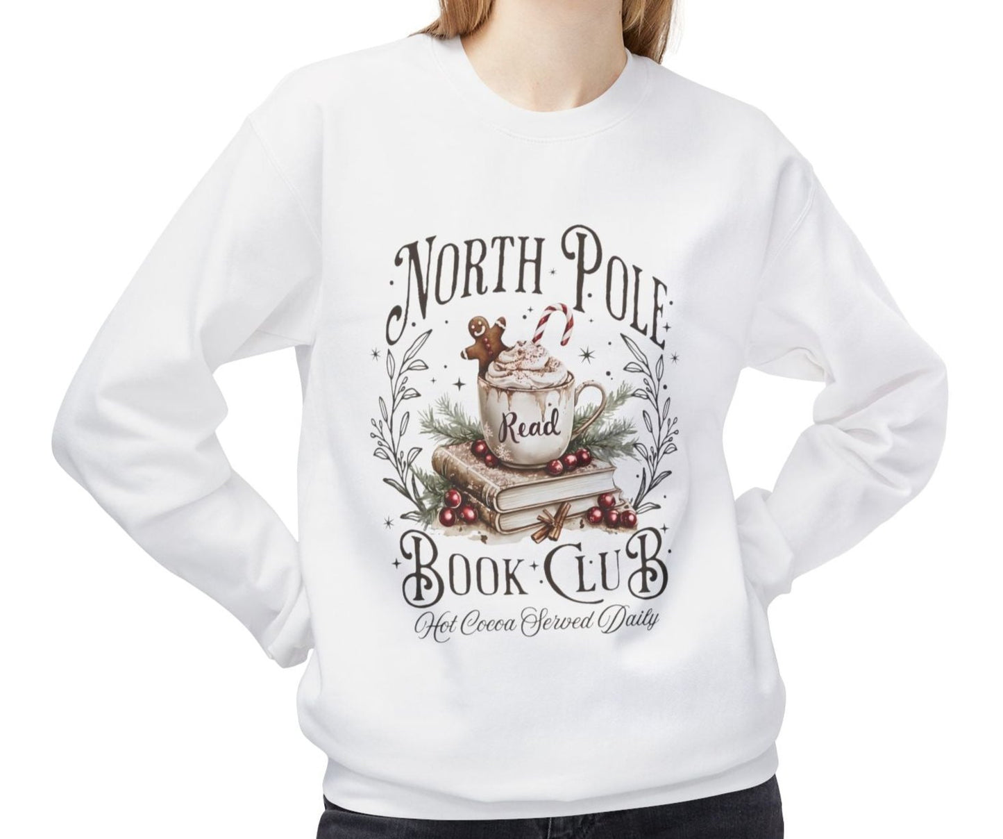 Christmas Sweatshirt North Pole Book Club