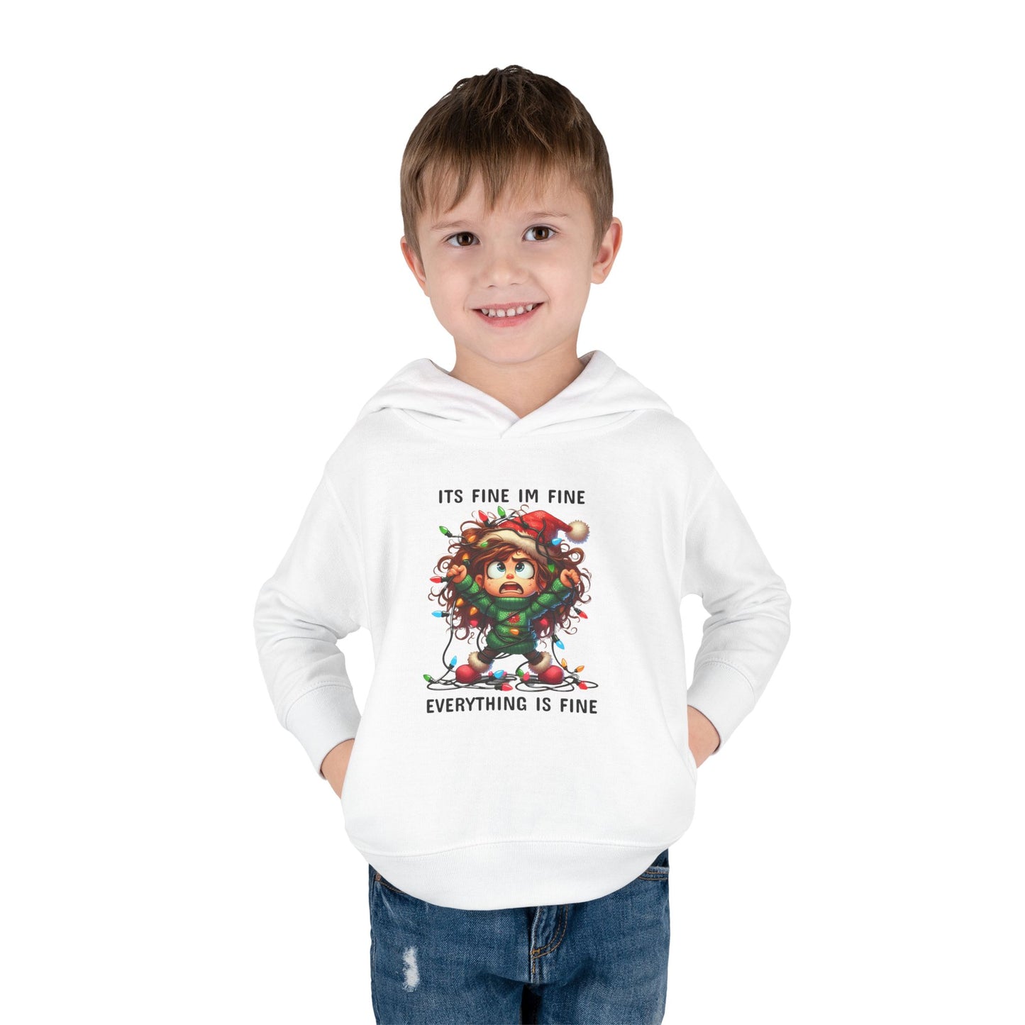 Kids Fleece Hoodie - 'Its Fine Im Fine' Toddler Pullover Sweatshirt