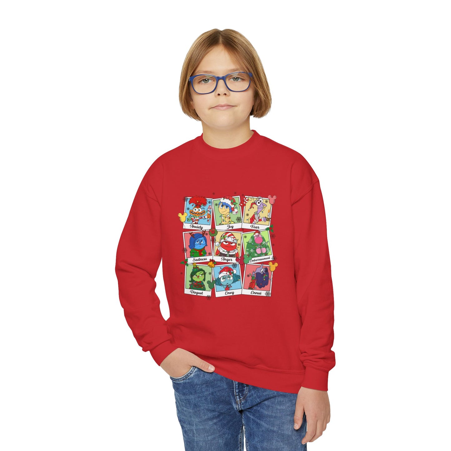 Emotions Christmas Youth Crewneck Sweatshirt