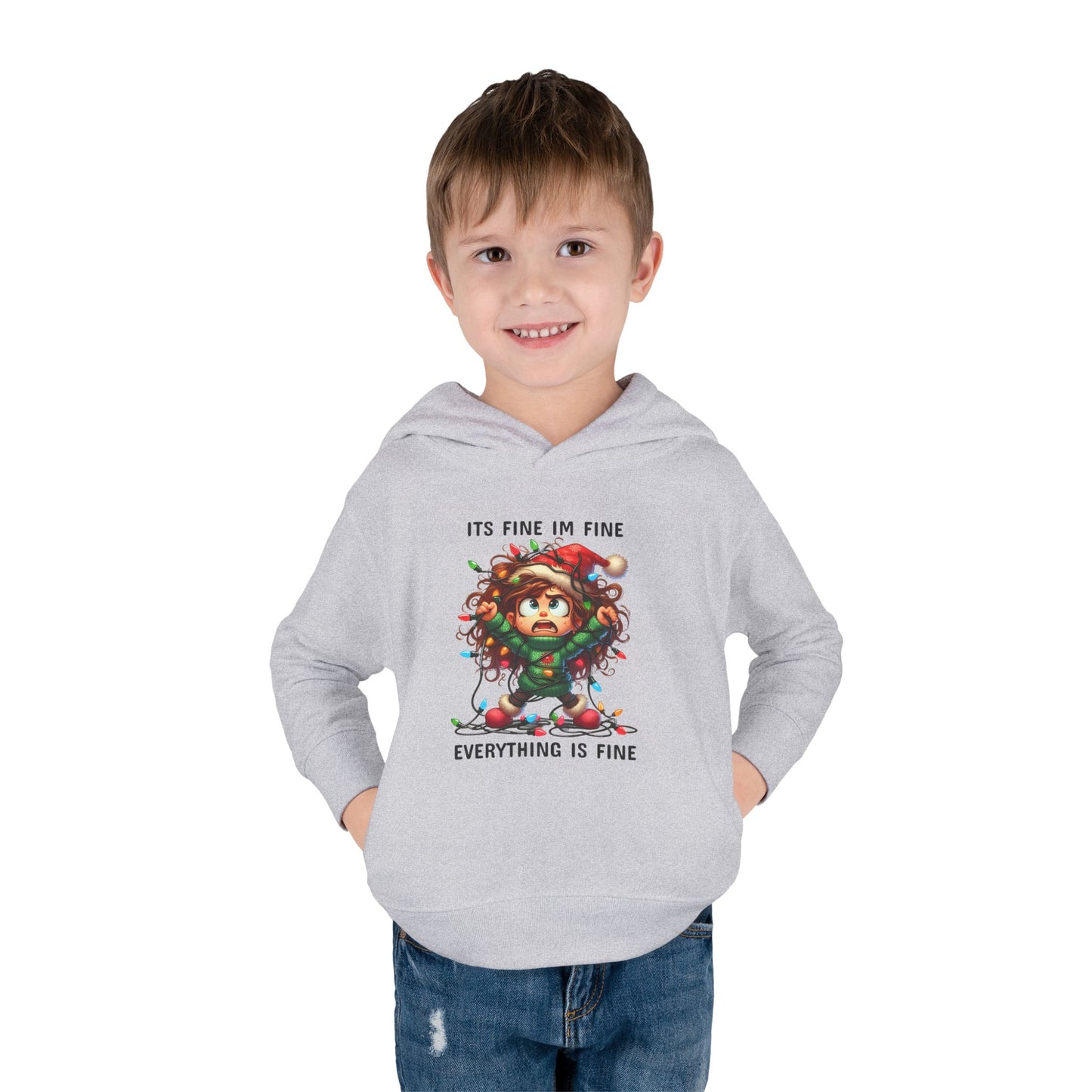 Kids Fleece Hoodie - 'Its Fine Im Fine' Toddler Pullover Sweatshirt