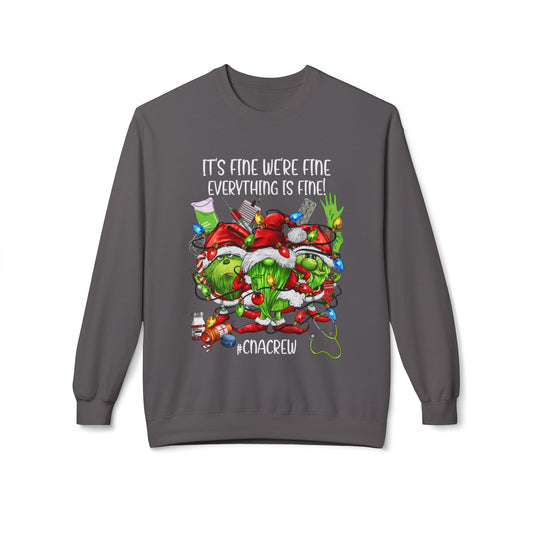 Christmas CNA Crewneck Sweatshirt - 'everything is fine' Design